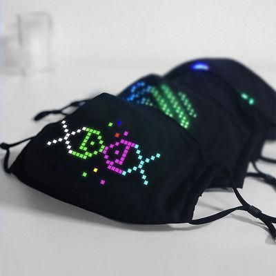Bluetooth LED Programmable Face Cover Custom USB Rechargeable Glowing Luminous