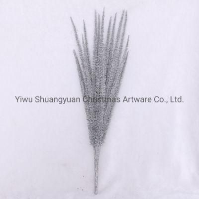 Glitter Flower Christmas Tree Decoration Fern Leaf Pine Tree Christmas Flower DIY Flower Source Material