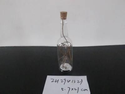 Glass Wish Bottle with LED Light and Wooden Branch