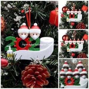 DIY Name Blessings Personalized Quarantine Christmas Tree Hanging Survivor Family with Face Hand Sanitizer Christmas Ornament