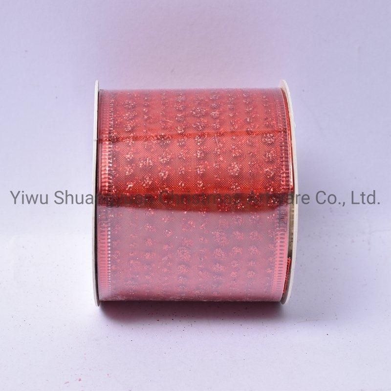 Christmas Ribbon Decor for Holiday Wedding Party Decoration Supplies Hook Ornament Craft Gifts