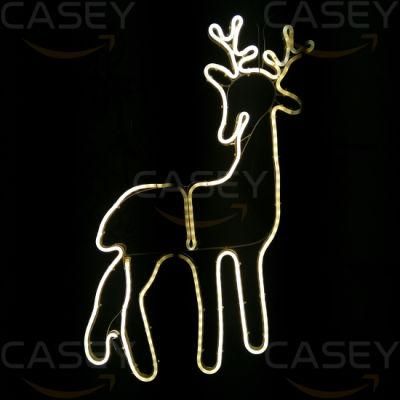 3D Acrylic Reindeer Christmas Light Decorations Animal Sculptures for Sale LED Motif Lights Luminous Lamp Xmas Reindeer