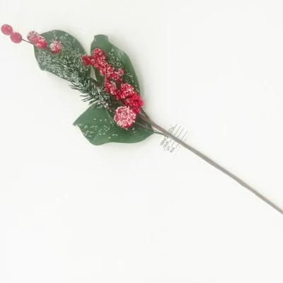 Hot Sale Christmas Artificial Tree Branch Red Berry Branch for Home Decor