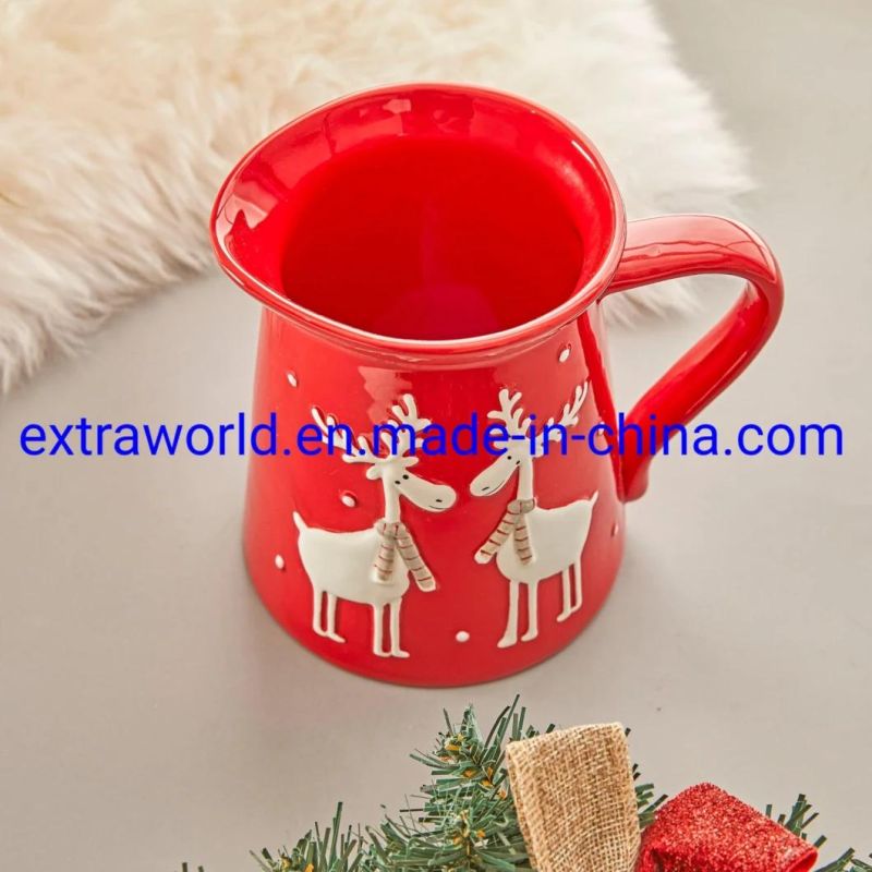 Ceramic Handmade Tableware Sets Customized Milk Pitcher for Christmas