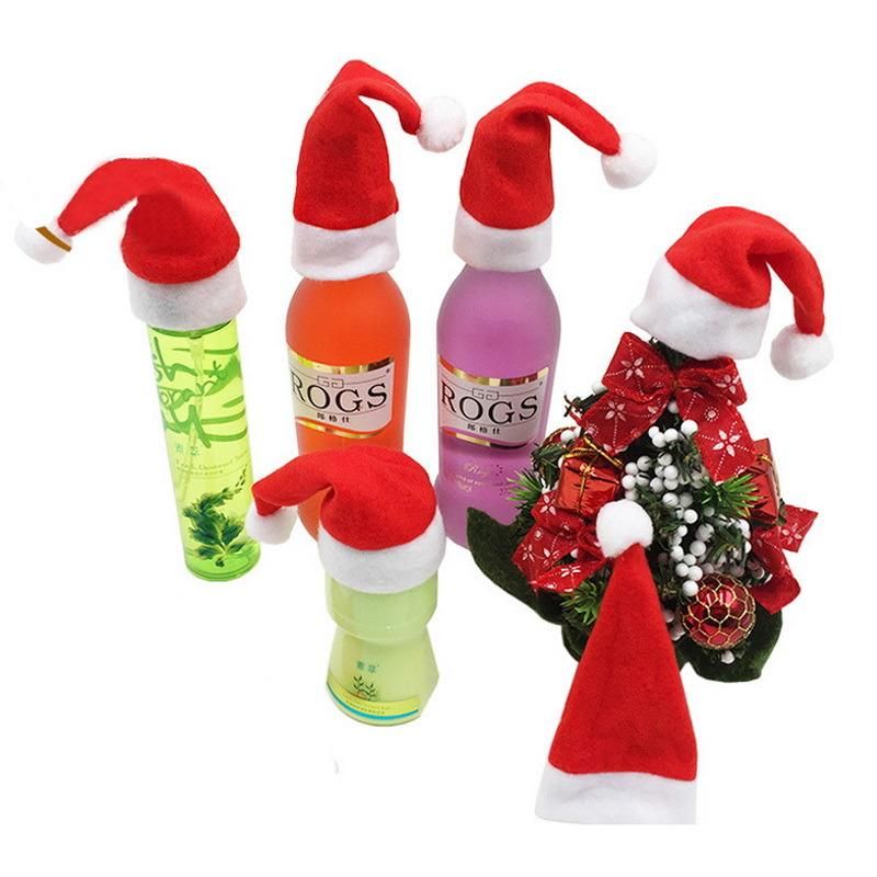 Mini Fleece Santa Hat for Bottle