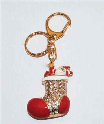 Cute Christmas Santa Shoe Keychain