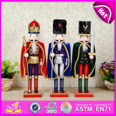 2015 Wholesale Delicate Handmade Wooden Nutcracker, Christmas Solider Wooden Nutcracker, New Design Decorative Nutcracker W02A045