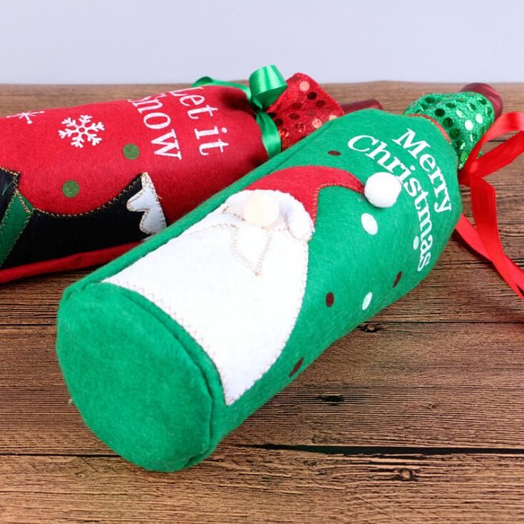 New Arrival Christmas Fabric Bottle Cover Creative Wine Bottle Cover