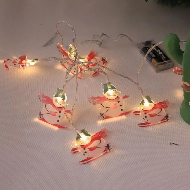 Santa Claus LED String Lights Christmas Tree Snowman Decorative String Lights Festive LED Room Battery Christmas Snowman String Lights