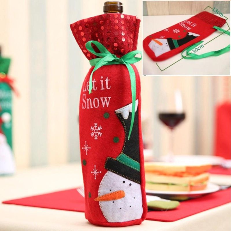 Christmas Xmas Home Table Decoration Ornament Wine Bottle Gift Bag