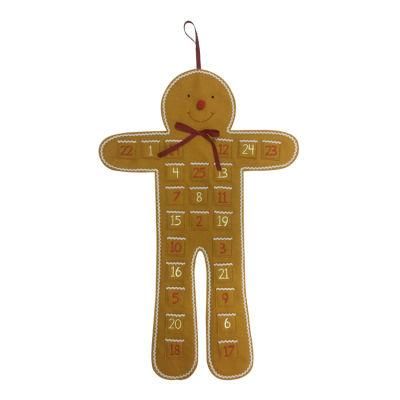 BSCI 25 Gifts Pockets Empty Advent Calendar Gingerbread Decorations Christmas