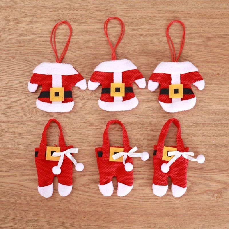 Santa Claus Knife Fork Holder Bags Merry Christams Decor Gift