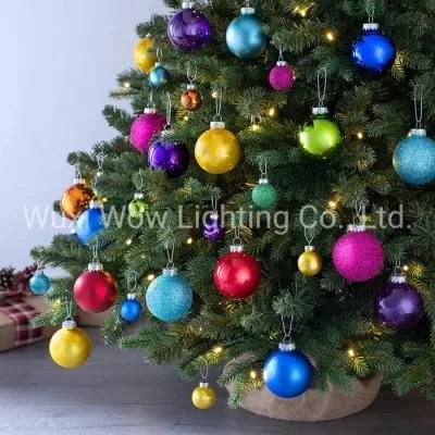 Rainbow Glass Christmas Tree Decoration Baubles Multicolour Baubles Set of 24 - Rainbow - 3 Cm