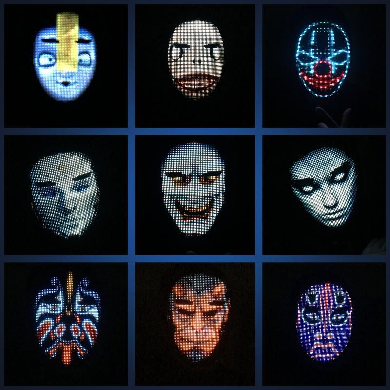 APP Mask Party Mask Bluetooth Programmable LED APP Face Mask Luminous Scrolling Holloween Toy