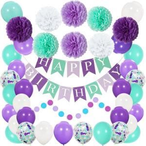 Mermaid Birthday Party Supplies Paper Flower Ball Balloon Party Decorations