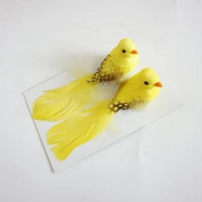 Yellow Bird with Clip Ornament Artificial Birds Christmas Decoration