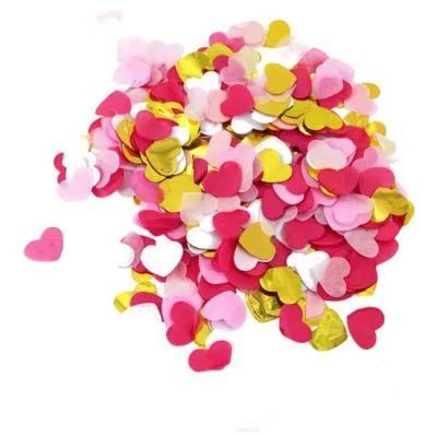 Showsea Eco Friendly Party Decoration Pet Tissue Heart Shape Confetti Metallic Glitter Teal Foil Confetti Gold Mixed Tissue Paper