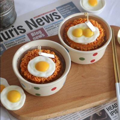 Egg Ramen Korean Style Smokeless Scented Candles for Home Decoration