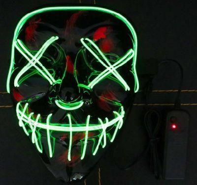Halloween LED Light up EL Wire Neon Purge Party Mask