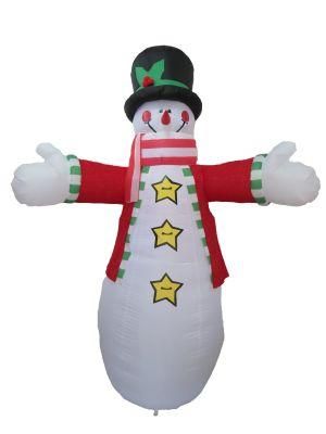 8FT Christmas Blow up Snowman with Coat, Indoor Outdoor Inflatable Decoration
