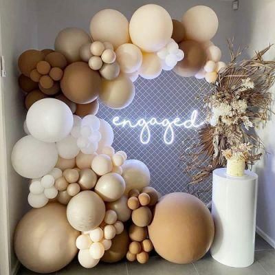 Retro Apricot Brown Coffee Chream Peach Balloon Garland Blush Coffee Gray Balloons and Metallic Gold Balloons Backdrop Arch Kit