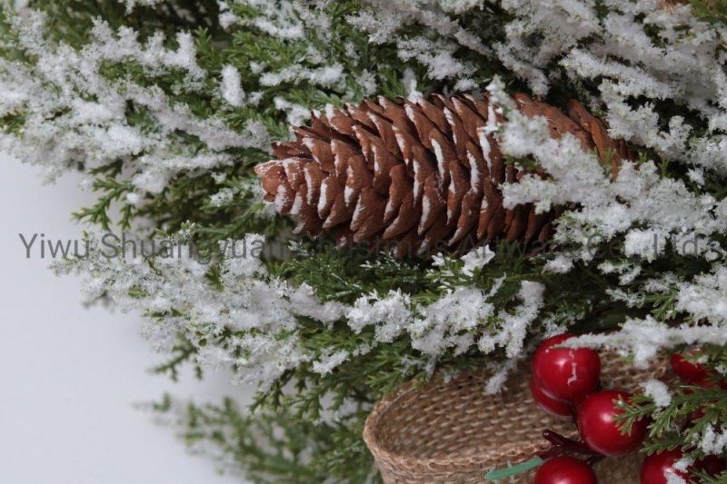 New Design Christmas Pine Needle with White Wreath for Holiday Wedding Party Decoration Supplies Hook Ornament Craft Giftss