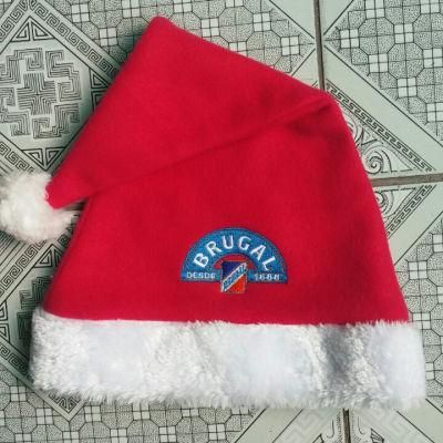 Factory Whole Sales Kinds of Xmas Hat with Velvet Woven Material Silk Printing embroidery Logo Bronzing Logo