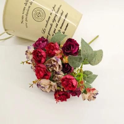 Silk Rose Flower Artificial Roses Wbouquet 7 Bunches 21 Heads for DIY Wedding Bouquets Centerpieces Bridal Shower Party Home Decor