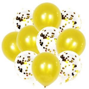 10PCS Yellow Confetti Balloon Wedding Baby Shower Birthday Party Decorations