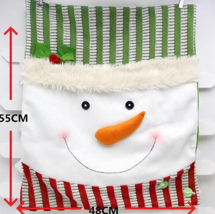 Santa Claus Snowman Chair Cover