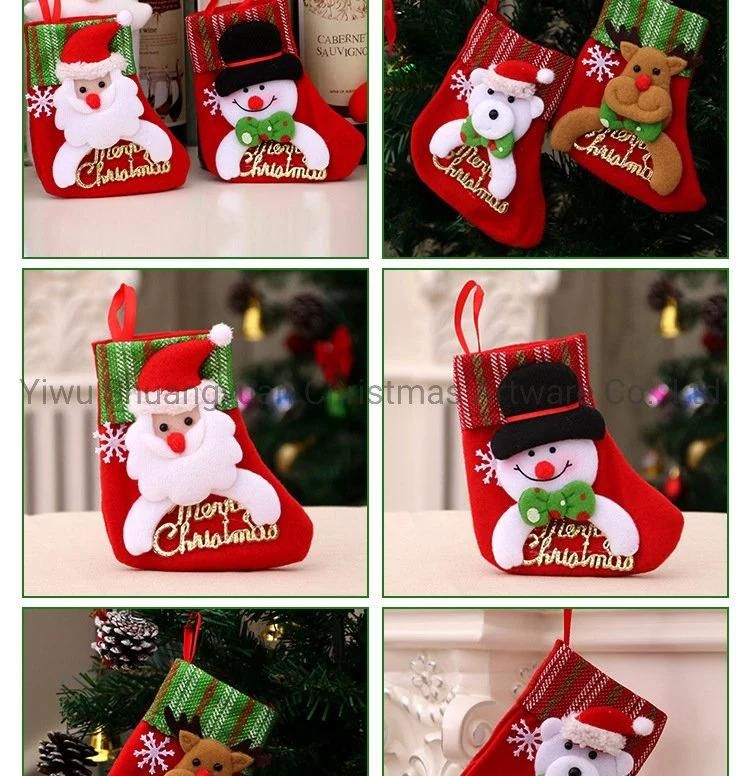 Christmas Stocking New Arrival Velvet Christmas Stocking with Elf Decoration