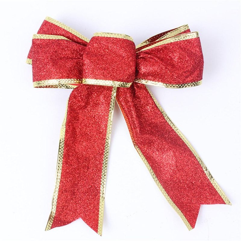 Customized Christmas Flocked Cloth Bow