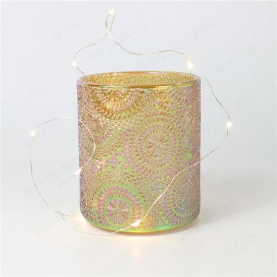 Environment-Friendly Cylinder Glass Jar Lights with LED Solar Light for Home Decor