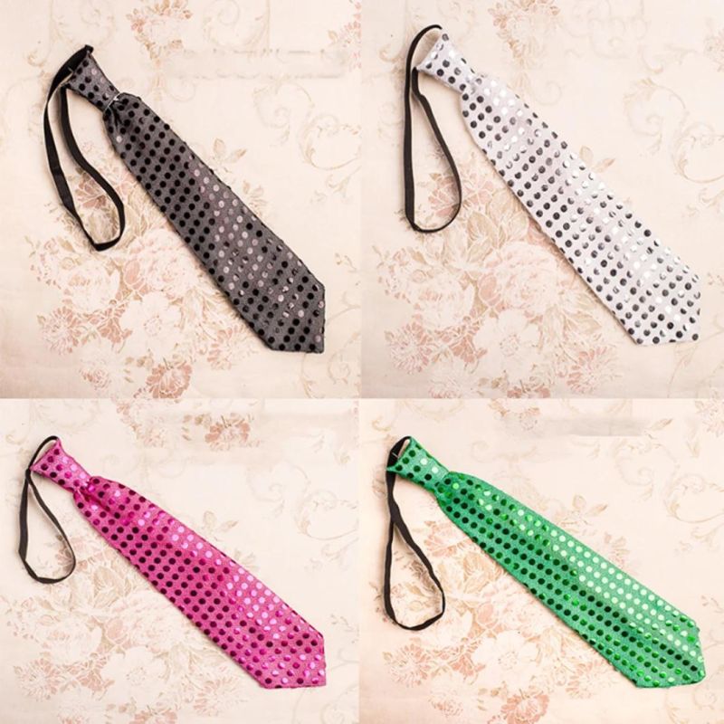 Flashing LED Neck Tie - Novelty Sequins Light up Tie