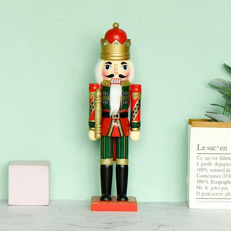 Christmas Ornaments Decorative Red Green Nutcracker Toy Soldier Wooden Handpainted Christmas Traditional Nutcracker