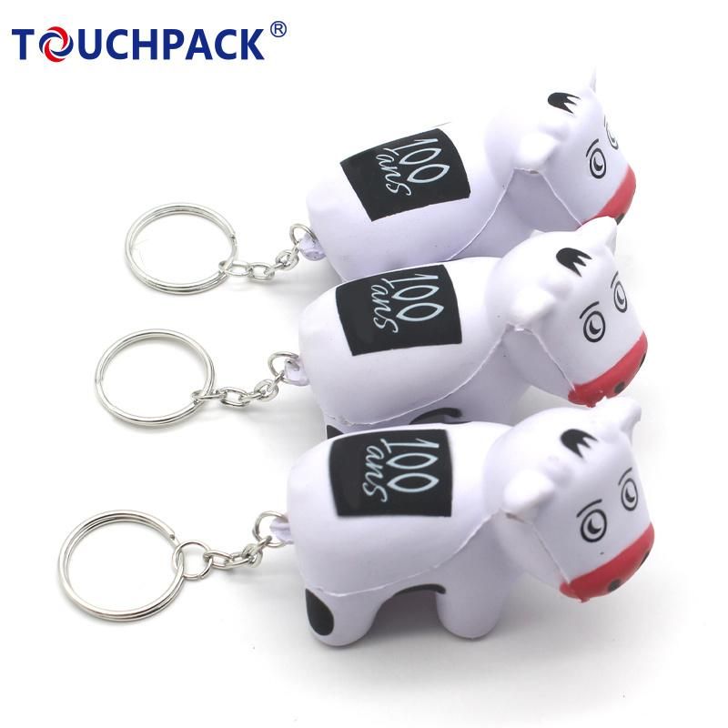 Soft PU Stress Toy with Keychain Ring