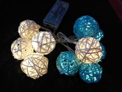 Decorative Round Multi-Color Wedding Christmas Cotton Ball LED String Light