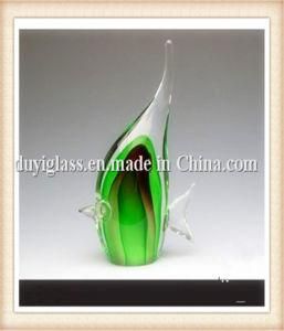 Special Green Fish Glass Craft for Room Decoration