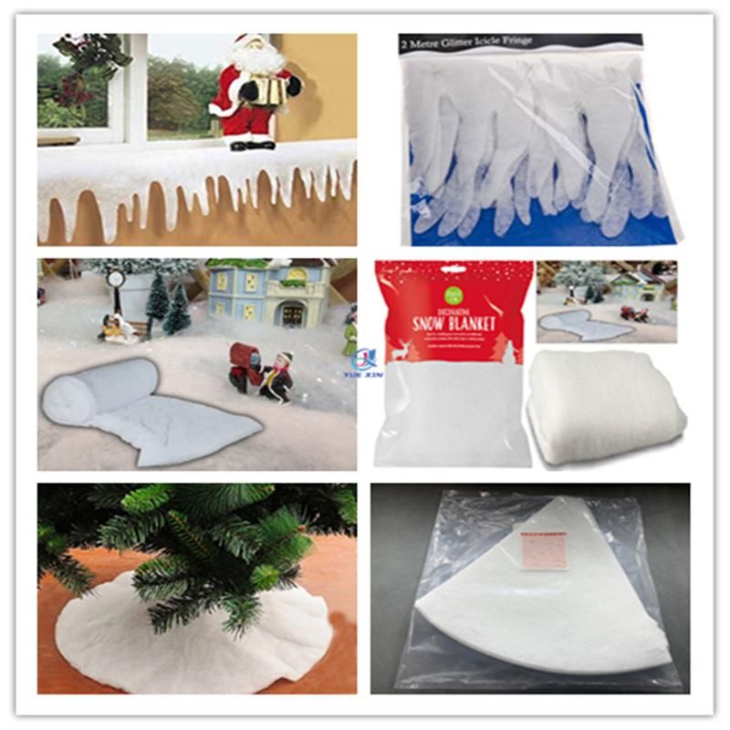 100% Polyester Material Fake Snow Icicle Border for Decoration