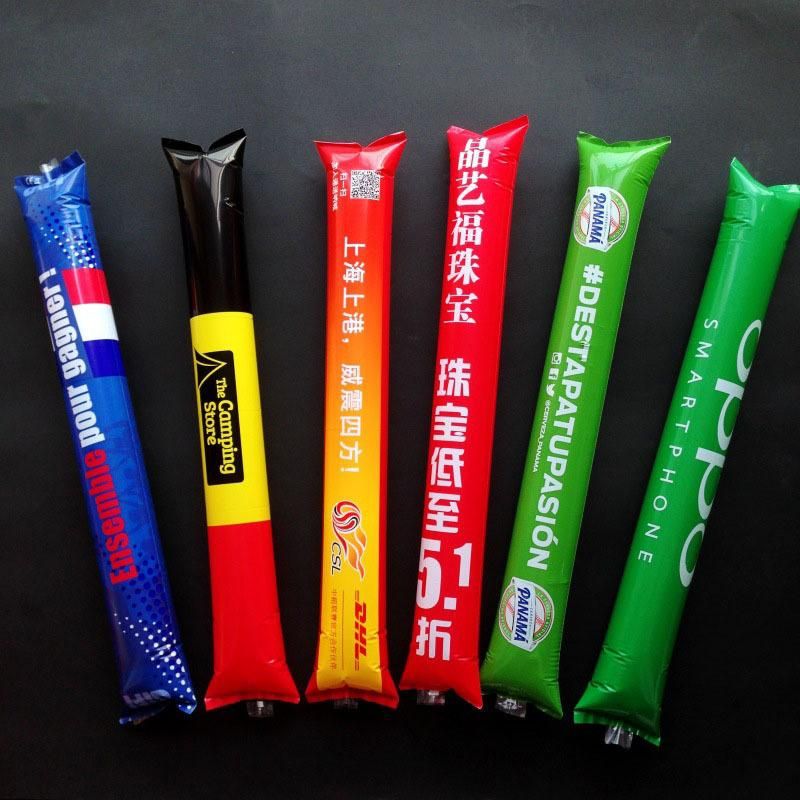 Custom Logo PE Inflatable Cheering Stick, Bam Bam Stick, Thunder Sticks