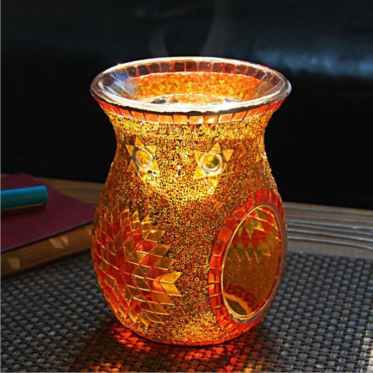 Handmade Mixed Color Turkish Glass Mosaic Candle Holder Candle Jar