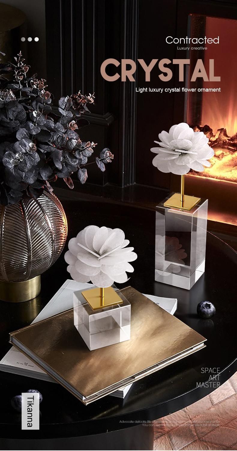 Modern Decor Living Room Wedding Decoration Flowers Stone Crafts Natural Crystal Ornament