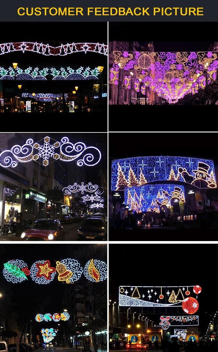 Moon and Star Across Street Motif Lights for Outdoor Decorations