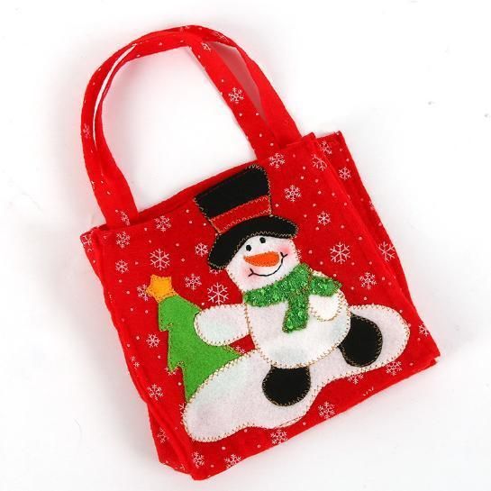 2021 Wholesale Christmas Non-Woven Bag Small Candy Gift Bags Printed Old Man Snowman Portable Christmas Decorations