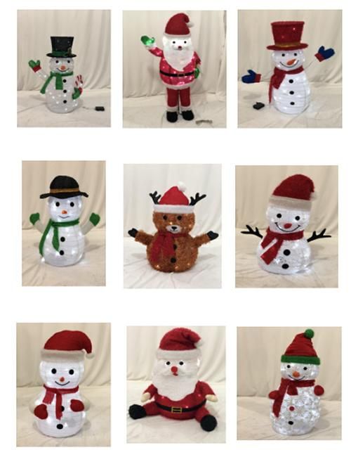 Christmas LED Light Custom Snowman Santa Flower Home Garden Party Decorations