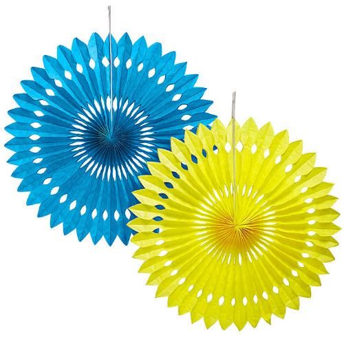 Hanging Honeycomb Round Paper Fans Decoration for Baby Boy Shower