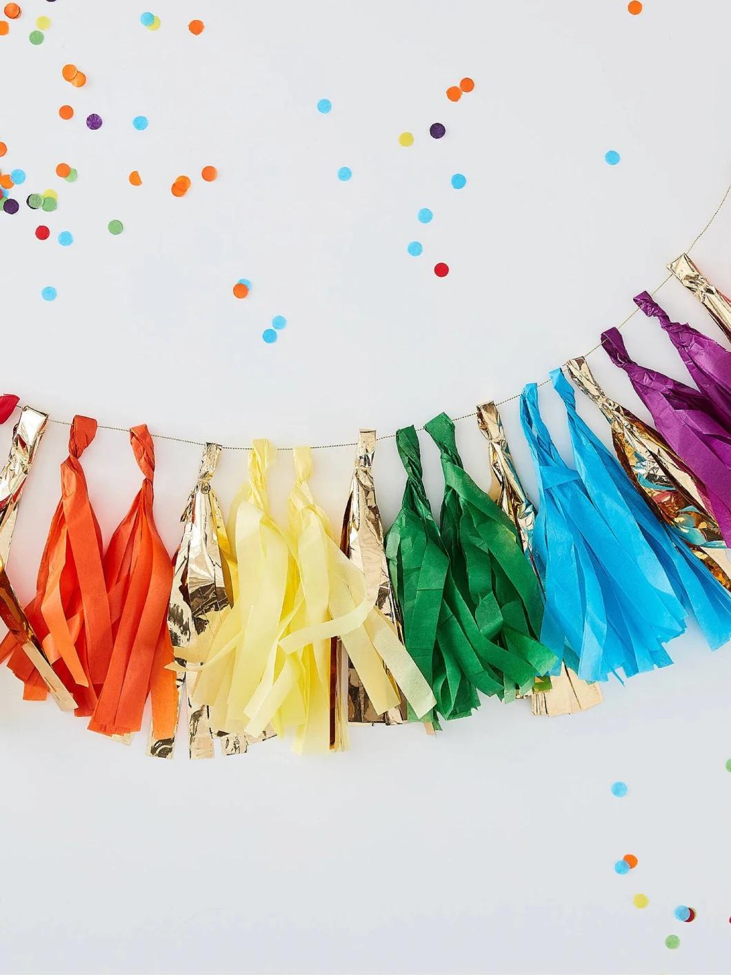 New Dazzle Gold Silver Color Candy Transparent Paper Tassel Pull Balloon Paper Tassel Paper Pull Birthday Party Wedding Christmas Decoration 5 Pieces/Bag