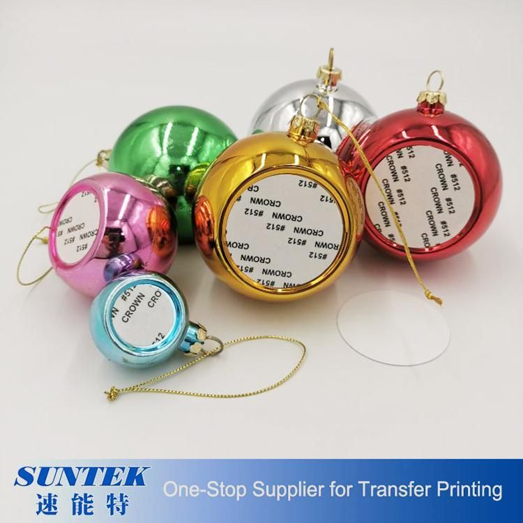 8cm Electroplated Shiny Colorful Blank Sublimation Christmas Balls