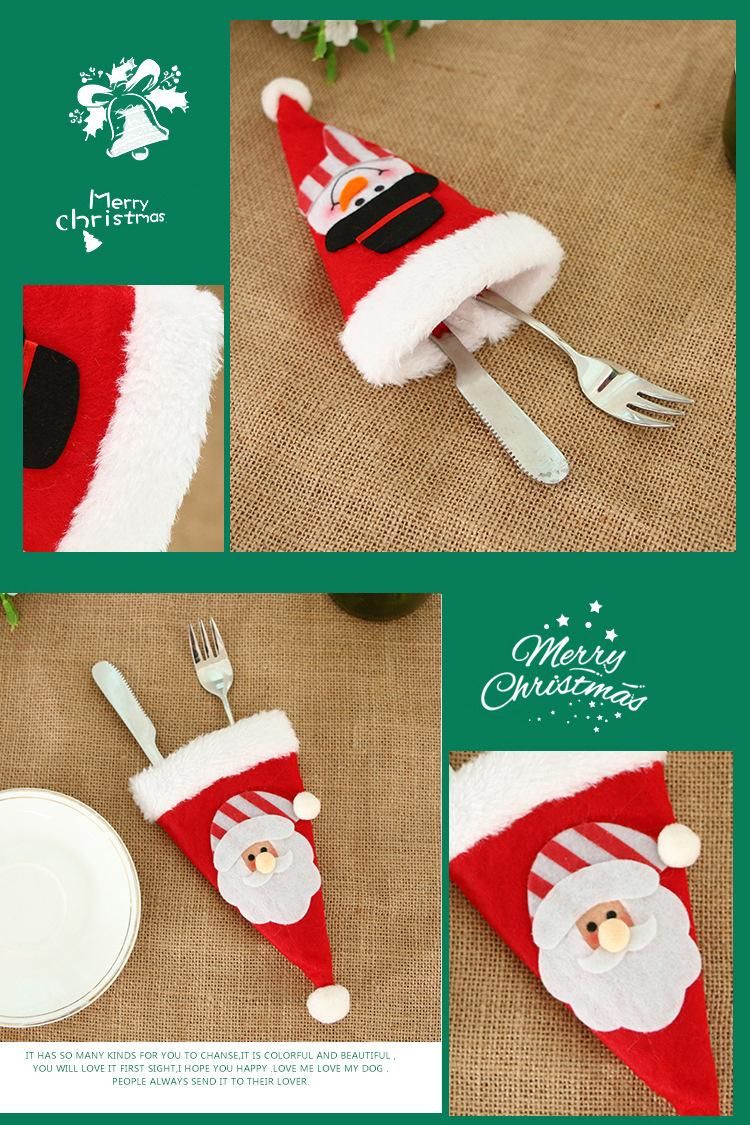 Christmas Dinner Table Decorations Silverware Holder Mini Xmas Socks Tableware Holder Christmas Spoon Knife Fork Bag