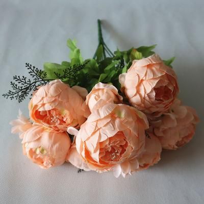 Hot Sale Vintage Artificial Real Touch Peony Silk Flowers Bouquet Home Wedding Decoration